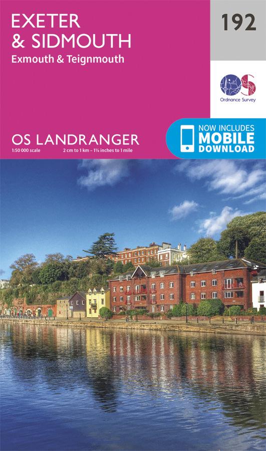 Carte topographique n° 192 - Exeter, Sidmouth (Grande Bretagne) | Ordnance Survey - Landranger carte pliée Ordnance Survey 