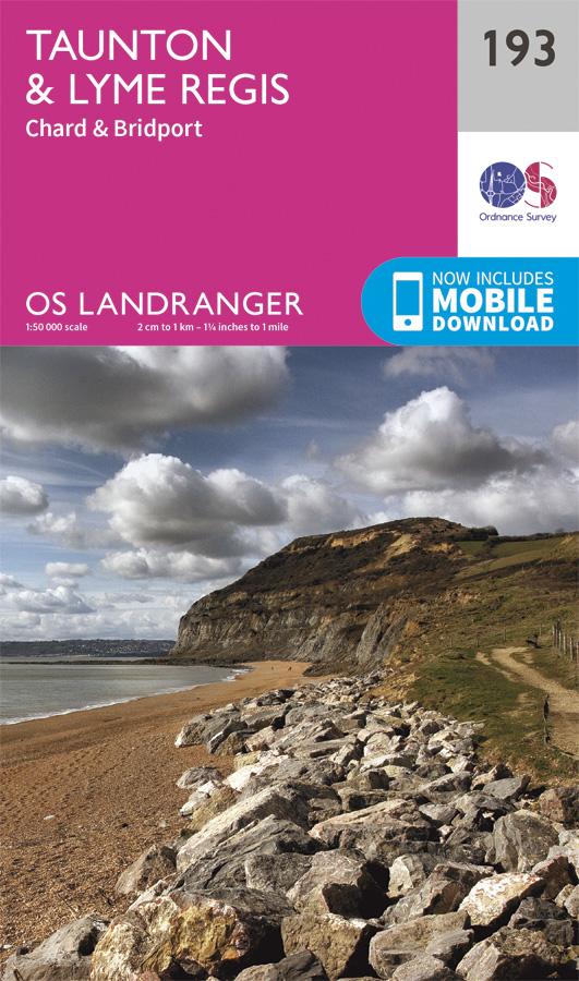 Carte topographique n° 193 - Taunton, Lyme Regis (Grande Bretagne) | Ordnance Survey - Landranger carte pliée Ordnance Survey 