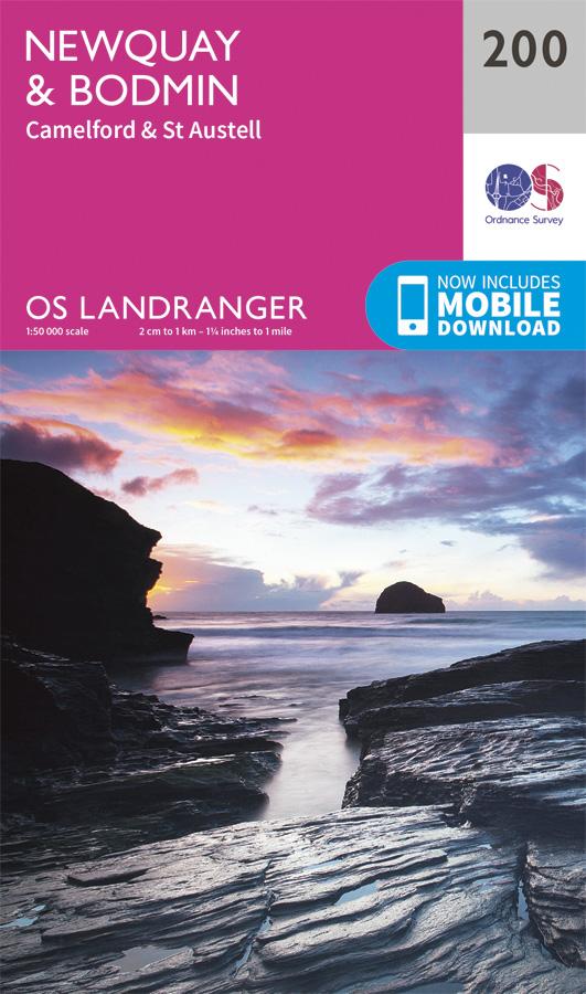 Carte topographique n° 200 - Newquay, Bodmin (Grande Bretagne) | Ordnance Survey - Landranger carte pliée Ordnance Survey 