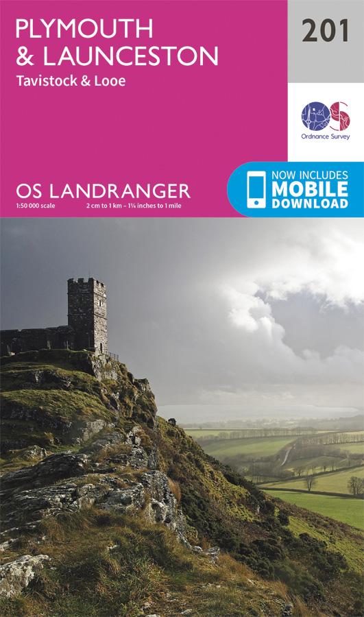 Carte topographique n° 201 - Plymouth, Launceston (Grande Bretagne) | Ordnance Survey - Landranger carte pliée Ordnance Survey 