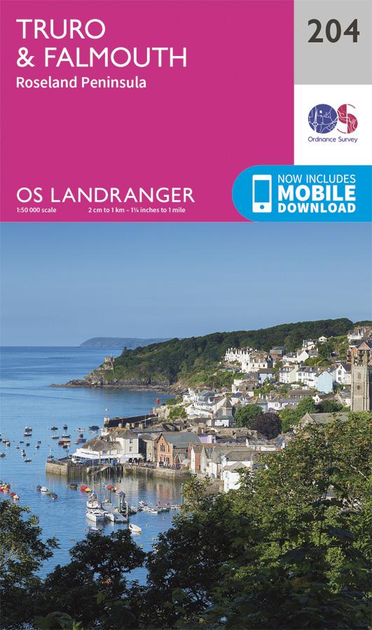 Carte topographique n° 204 - Truro, Falmouth (Grande Bretagne) | Ordnance Survey - Landranger carte pliée Ordnance Survey 