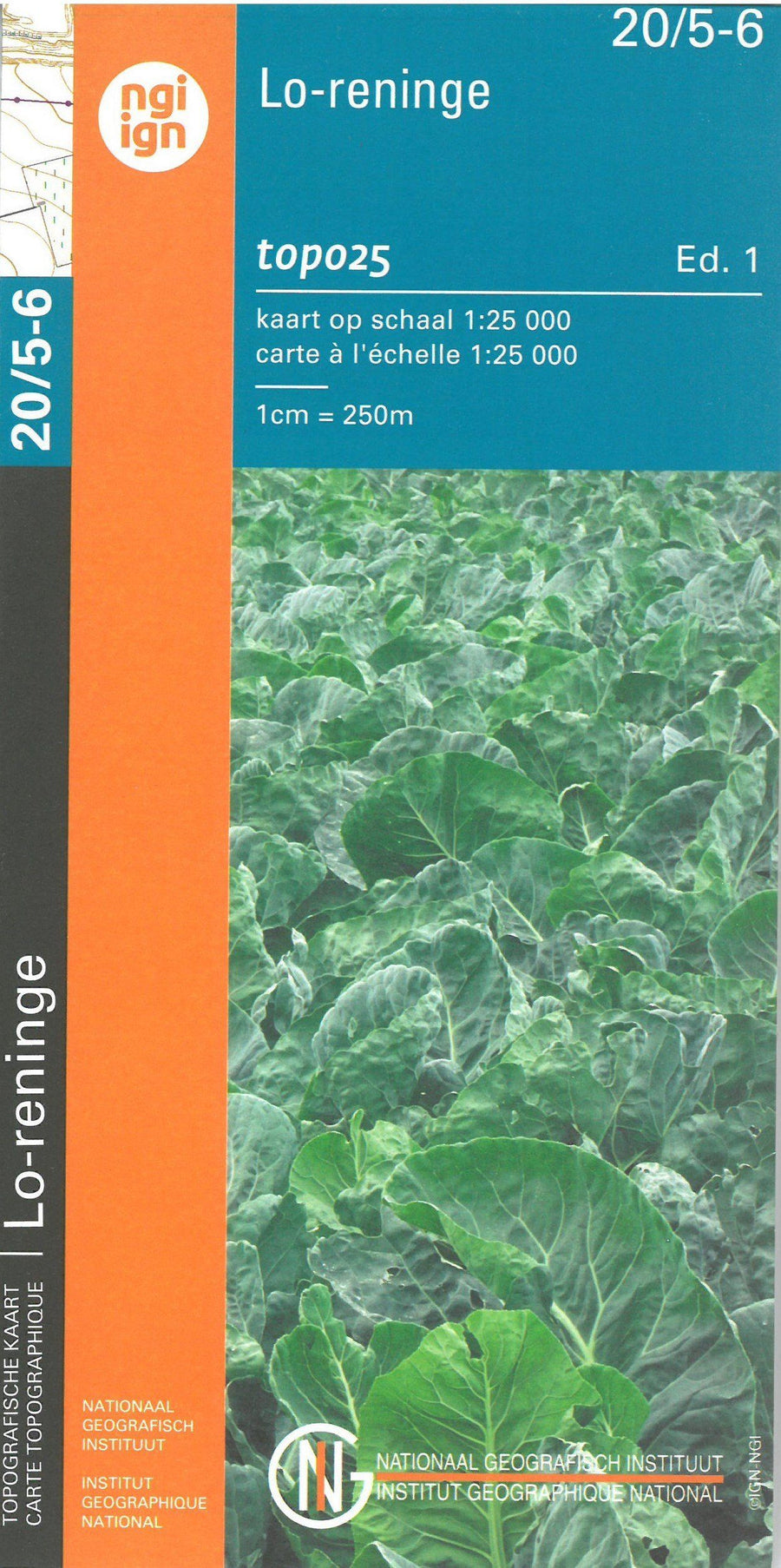 Carte topographique n° 20/5-6 - Lo-Reninge (Belgique) | NGI topo 25 carte pliée IGN Belgique 