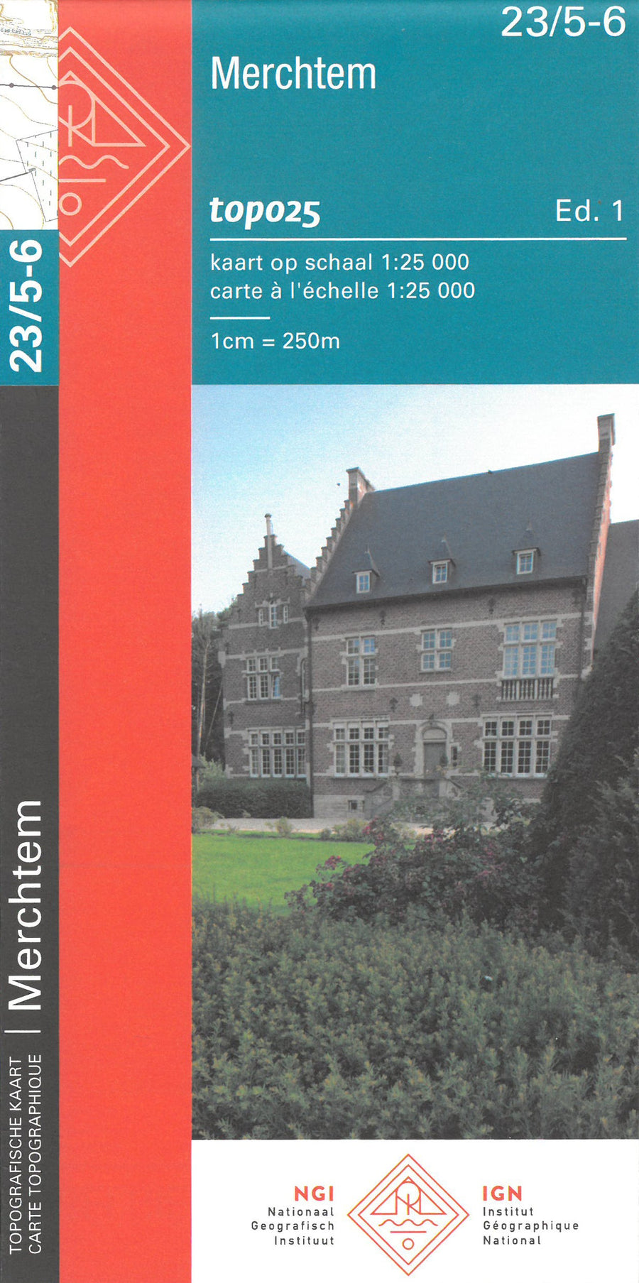 Carte topographique n° 23/5-6 - Merchtem (Belgique) | NGI topo 25 carte pliée IGN Belgique 