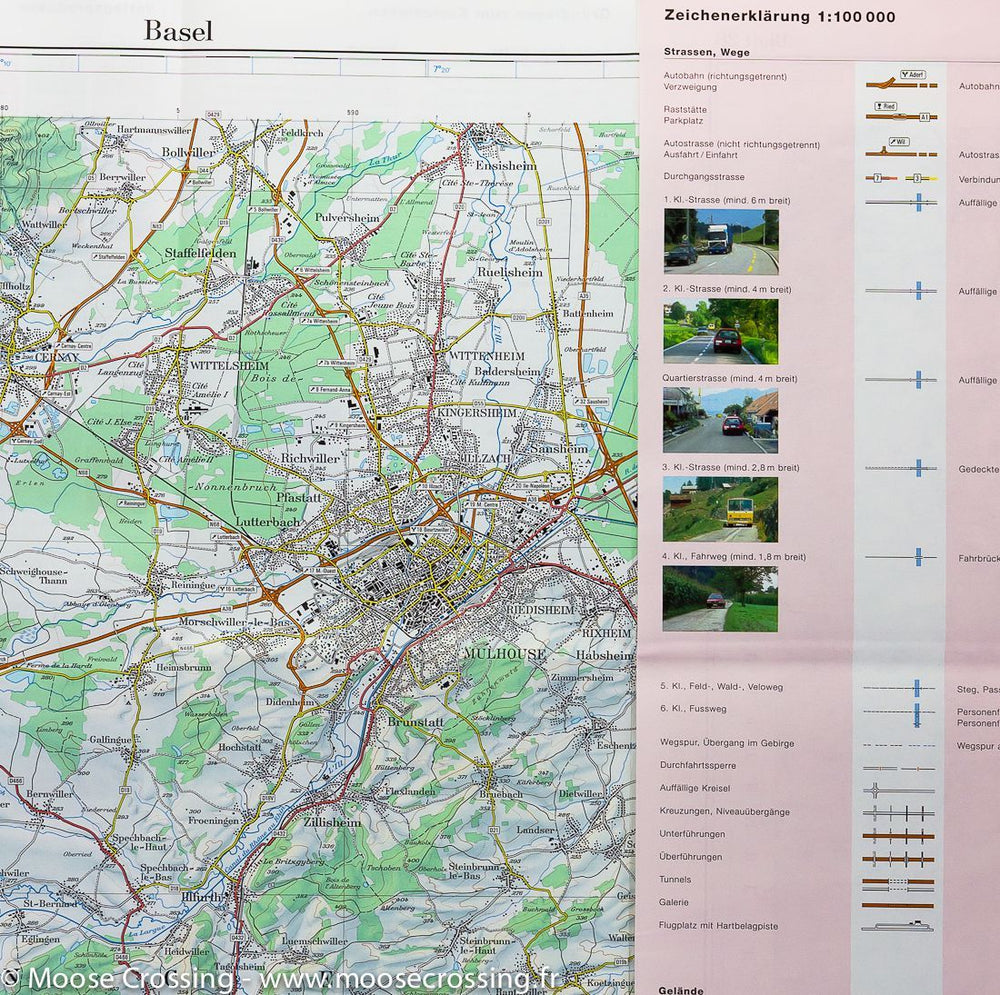 Carte de la région de Bâle (Suisse) | Swisstopo - La Compagnie des Cartes