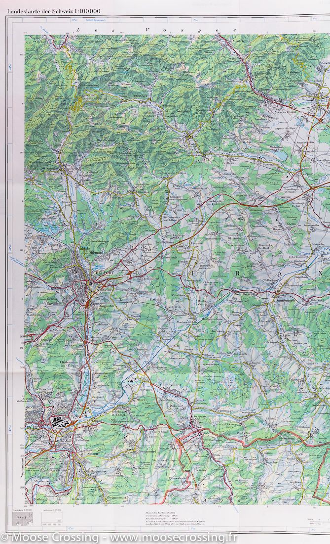 Carte topographique n° 26 - Bâle (Suisse) | Swisstopo - 1/100 000 carte routière Swisstopo