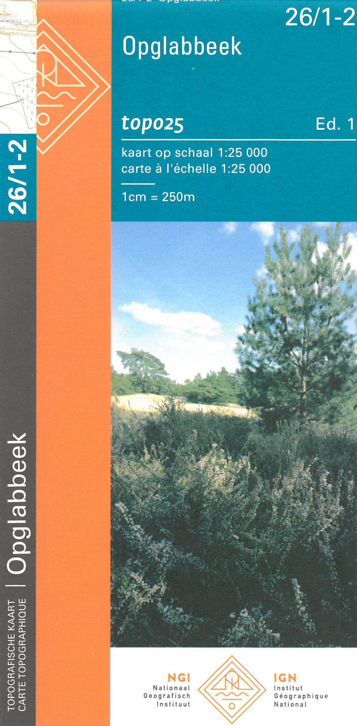Carte topographique n° 26/1-2 - Opglabbeek (Belgique) | NGI topo 25 carte de randonnée IGN Belgique
