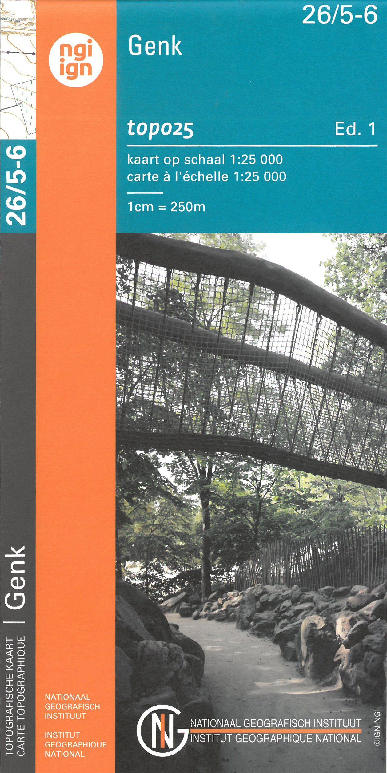 Carte topographique n° 26/5-6 - Genk (Belgique) | NGI topo 25 carte de randonnée IGN Belgique