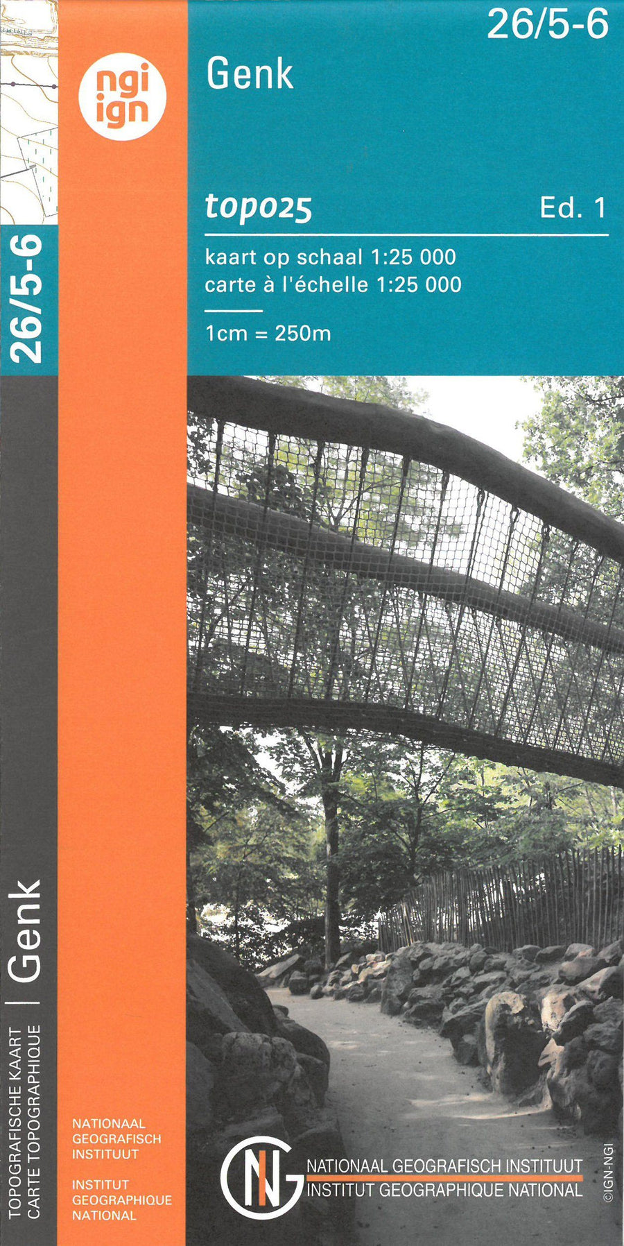 Carte topographique n° 26/5-6 - Genk (Belgique) | NGI topo 25 carte pliée IGN Belgique 