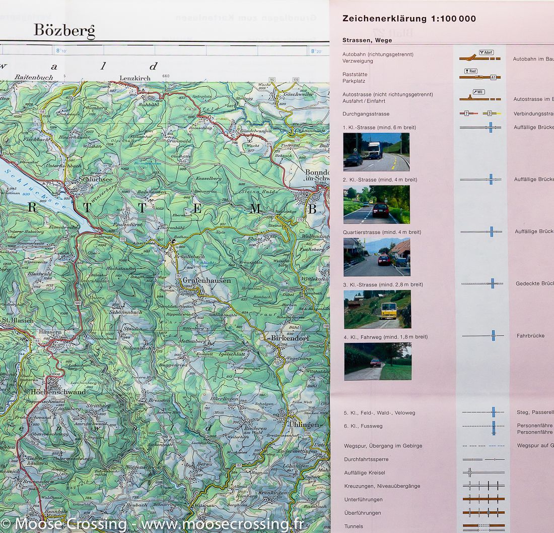 Carte topographique n° 27 - Boezberg (Suisse) | Swisstopo - 1/100 000 carte routière Swisstopo
