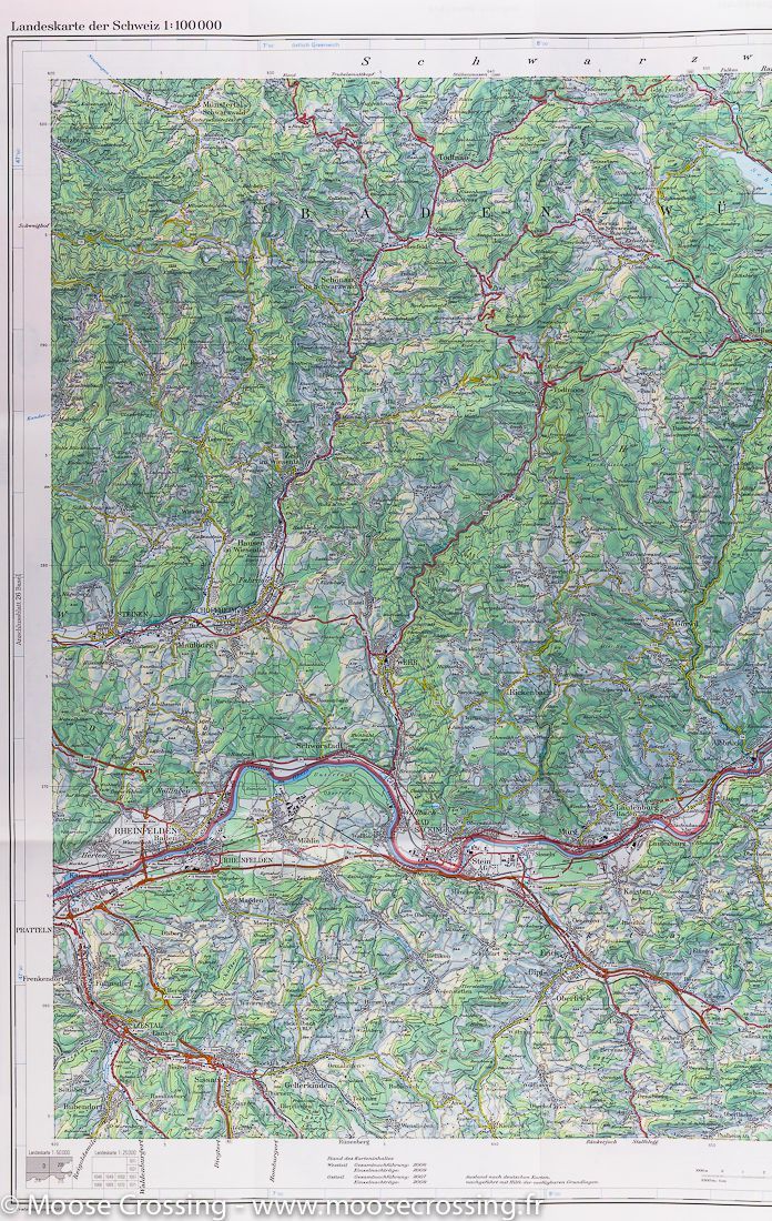 Carte topographique n° 27 - Boezberg (Suisse) | Swisstopo - 1/100 000 carte routière Swisstopo