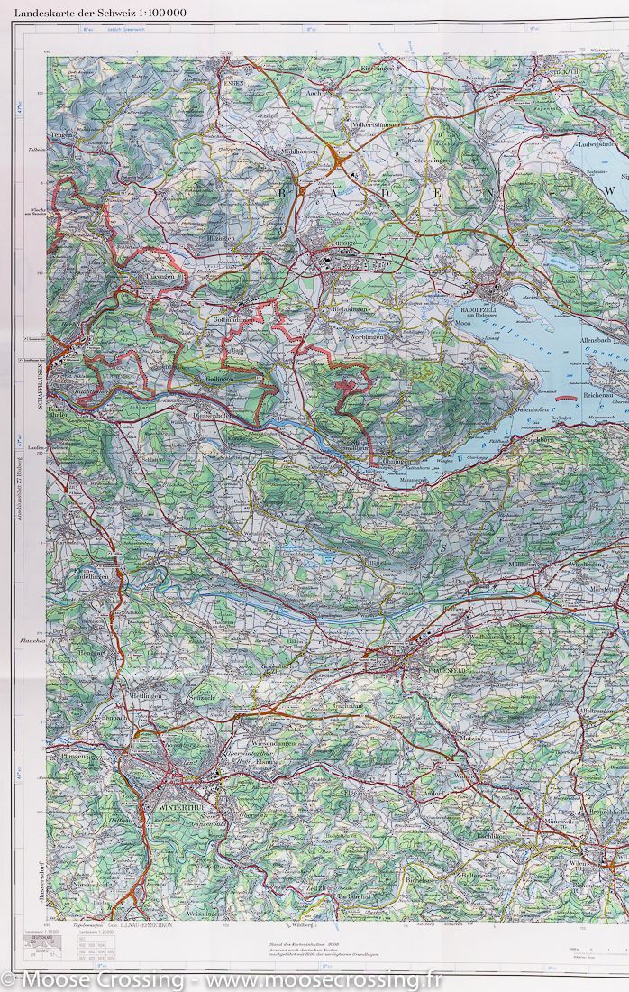 Carte topographique n° 28 - Lac de Constance (Suisse) | Swisstopo - 1/100 000 carte routière Swisstopo