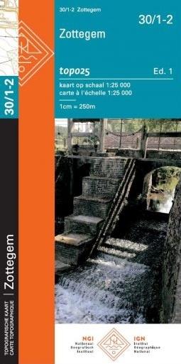Carte topographique n° 30/1-2 - Zottegem (Belgique) | NGI topo 25 carte pliée IGN Belgique 