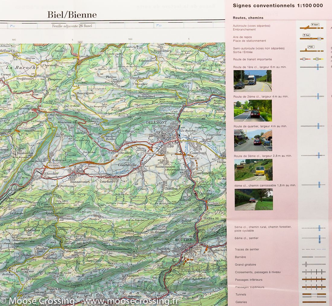 Carte topographique n° 31 - Biel, Bienne (Suisse) | Swisstopo - 1/100 000 carte routière Swisstopo