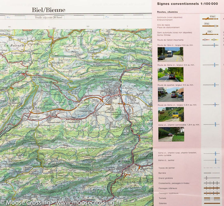 Carte de la région de Bienne (Suisse) | Swisstopo - La Compagnie des Cartes