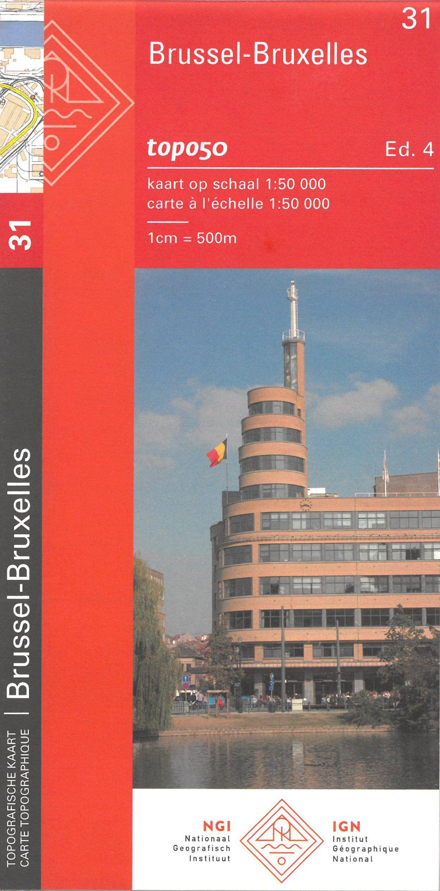 Carte topographique n° 31 - Bruxelles (Belgique) | NGI - 1/50 000 carte pliée IGN Belgique 