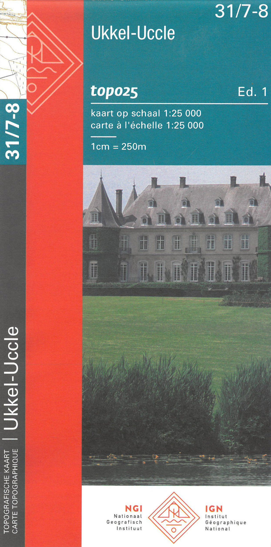Carte topographique n° 31/7-8 - Uccle, Hoeilaart (Belgique) | NGI topo 25 carte pliée IGN Belgique 