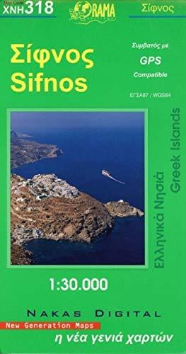 Carte topographique n° 318 - Ile de Sifnos | Orama carte de randonnée Orama