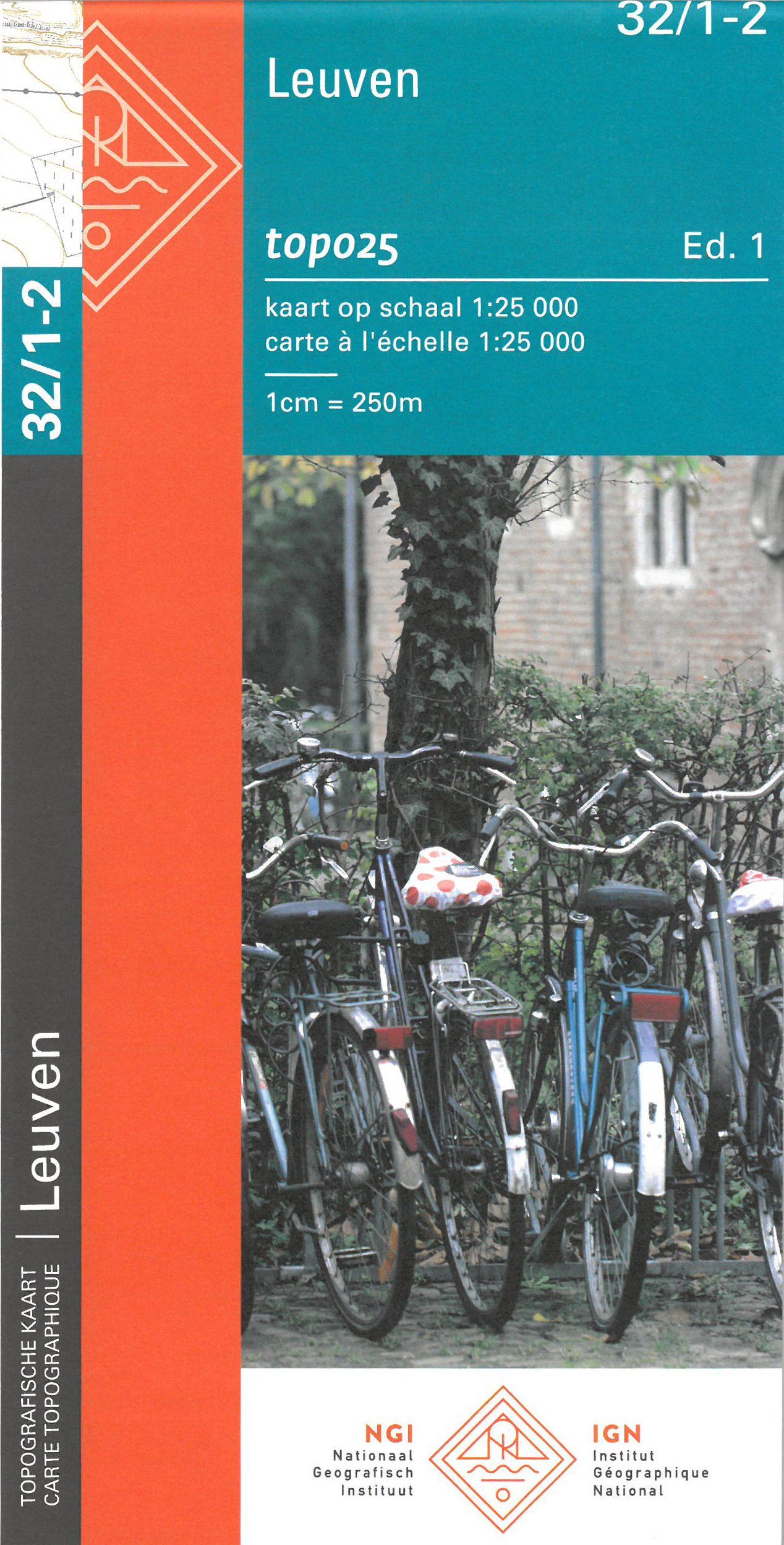 Carte topographique n° 32/1-2 - Leuven (Belgique) | NGI topo 25 carte de randonnée IGN Belgique