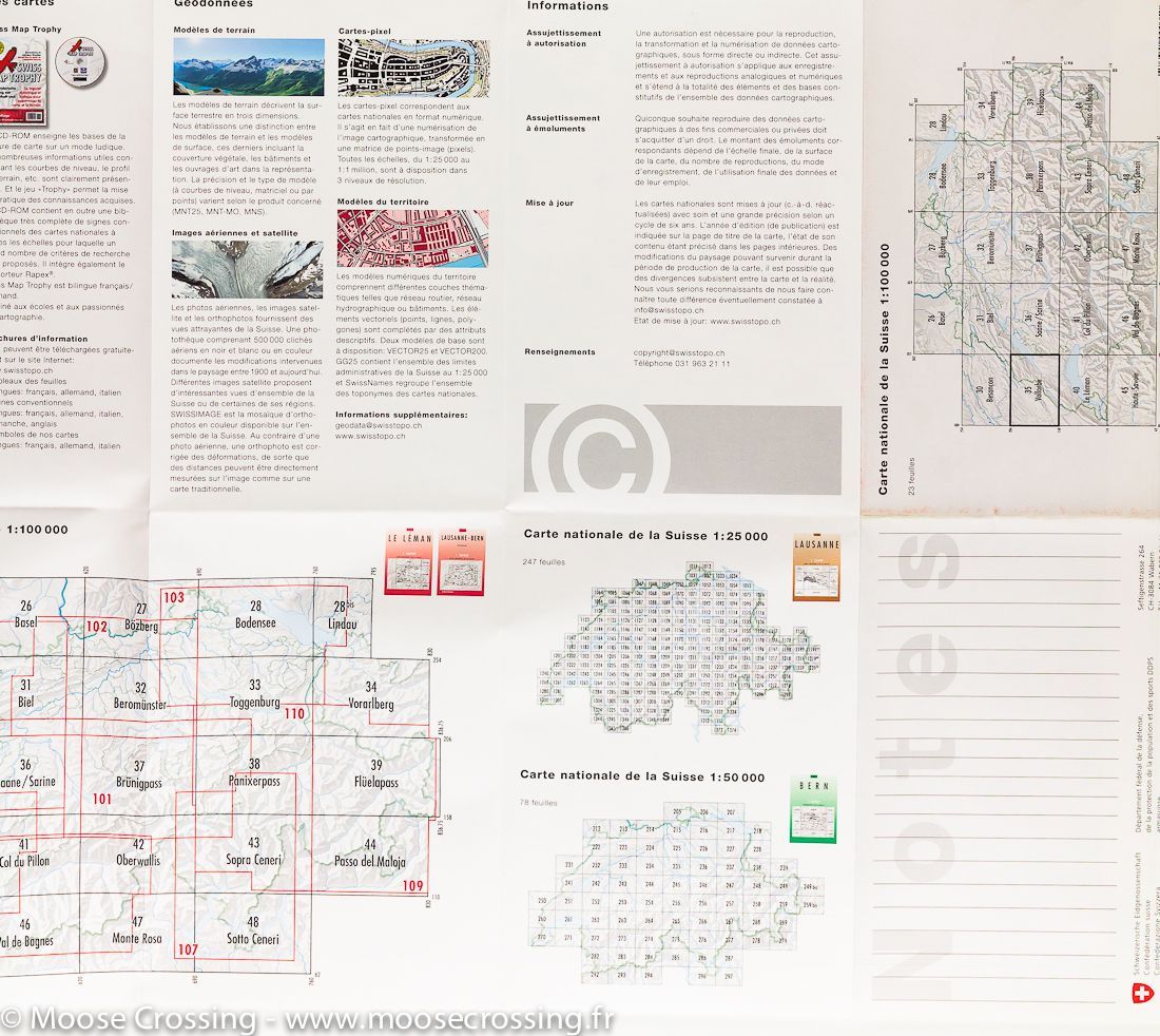 Carte topographique n° 35 - Vallorbe (Suisse) | Swisstopo - 1/100 000 carte routière Swisstopo