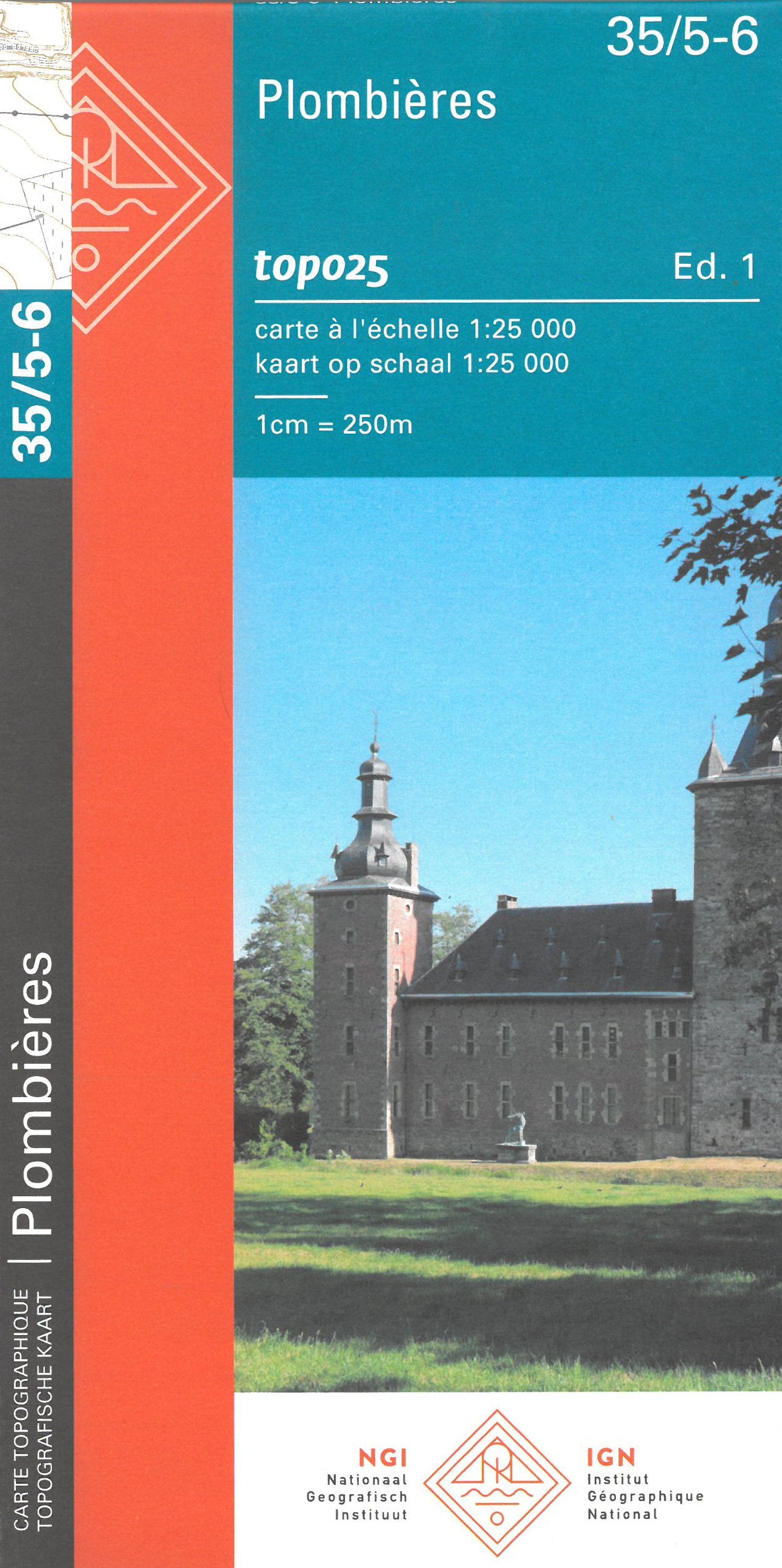 Carte topographique n° 35/5-6 - Plombières (Belgique) | NGI topo 25 carte de randonnée IGN Belgique
