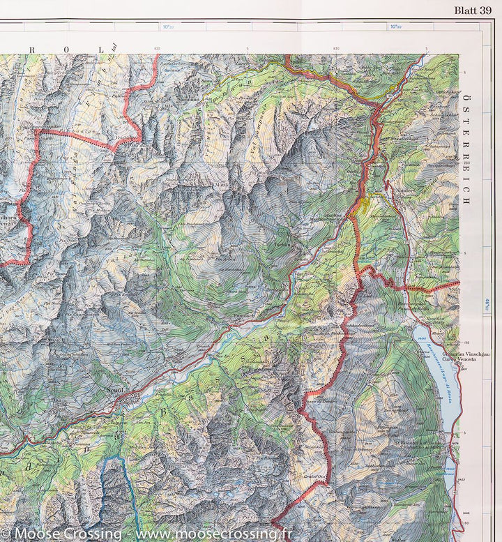 Carte de la région du col de Flüela (région de Davos, Suisse) | Swisstopo - La Compagnie des Cartes