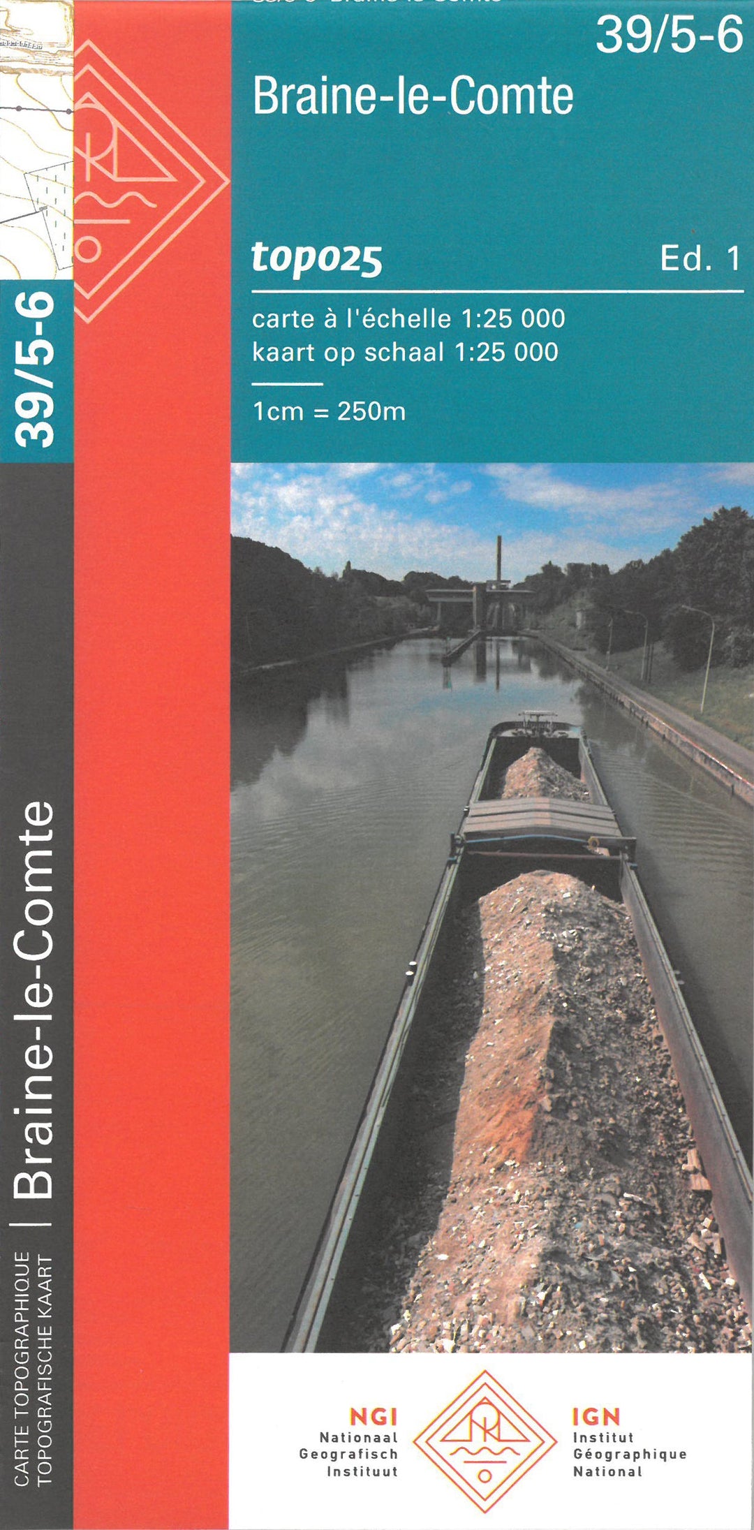 Carte topographique n° 39/5-6 - Braine-le-Comte (Belgique) | NGI topo 25 carte pliée IGN Belgique 
