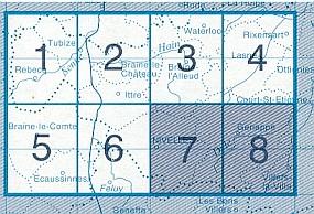 Carte topographique n° 39/7-8 - Nivelles (Belgique) | NGI topo 25 carte de randonnée IGN Belgique