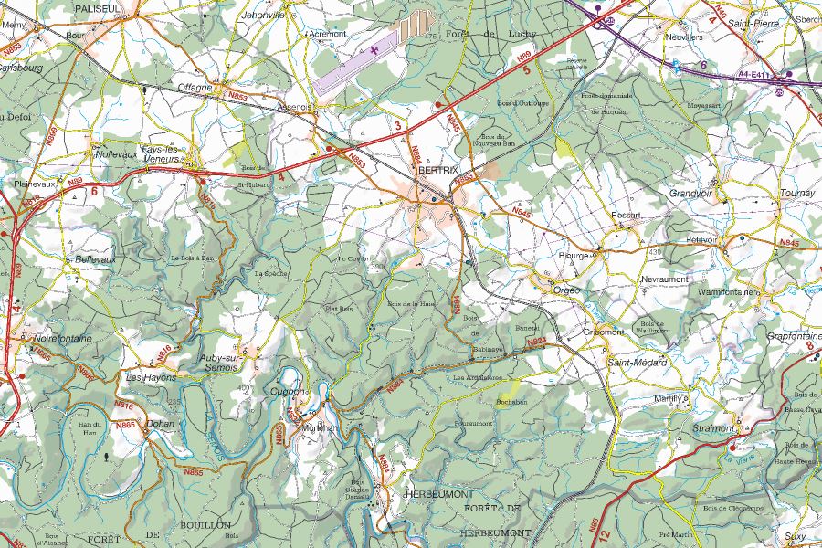 Carte topographique n° 4 - Limbourg province (Belgique) | NGI - 1/100 000 carte pliée IGN Belgique 