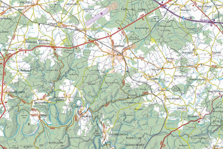 Carte topographique n° 4 - Limbourg province (Belgique) | NGI - 1/100 000 carte pliée IGN Belgique 