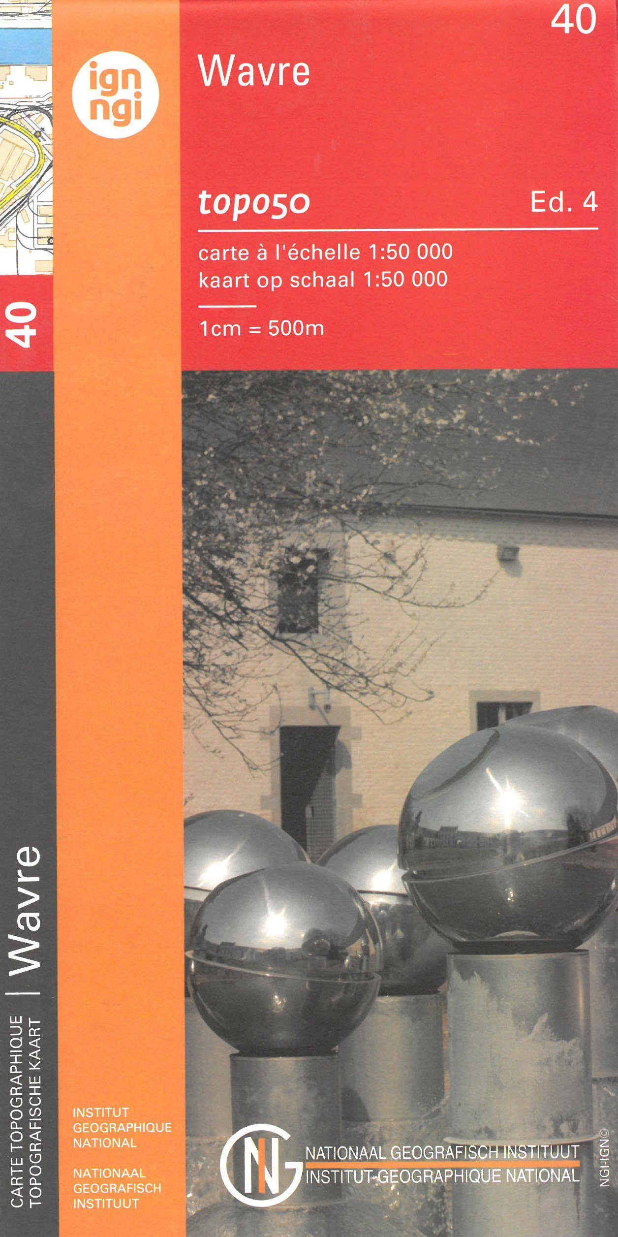 Carte topographique n° 40 - Wavre (Belgique) | NGI - 1/50 000 carte de randonnée IGN Belgique