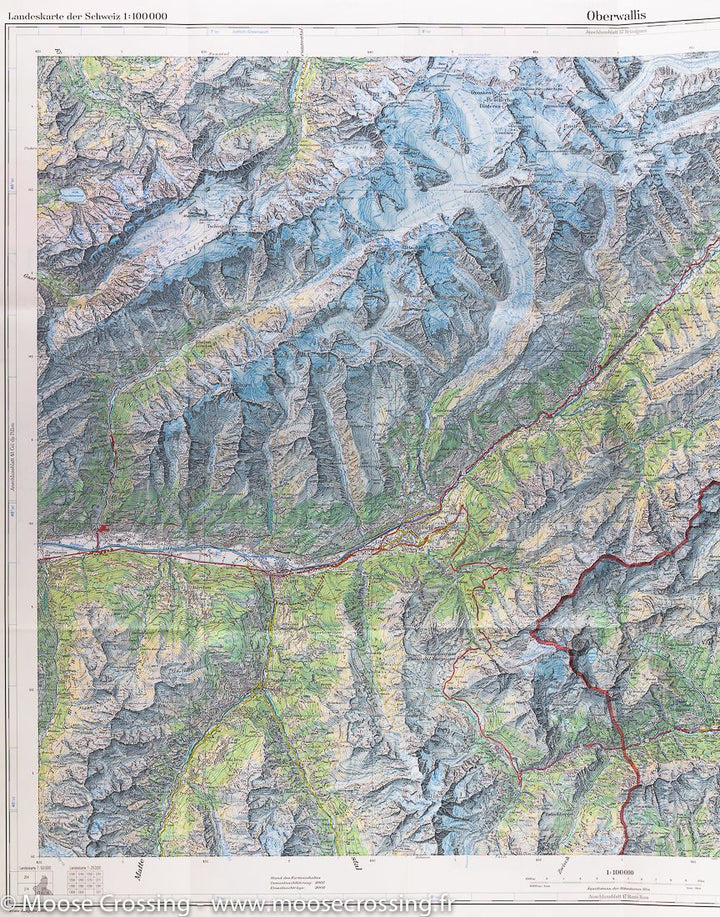 Carte de la région de Brig-Glis (Canton du Valais, Suisse) | Swisstop - La Compagnie des Cartes