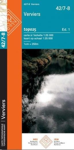Carte topographique n° 42/7-8 - Verviers (Belgique) | NGI topo 25 carte de randonnée IGN Belgique