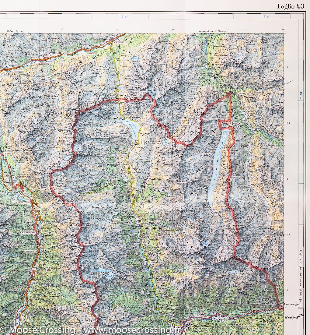 Carte topographique n° 43 - Sopra Ceneri (Suisse) | Swisstopo - 1/100 000 carte routière Swisstopo