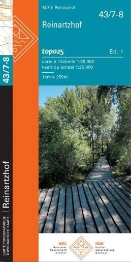 Carte topographique n° 43/7-8 - Reinartzhof (Belgique) | NGI topo 25 carte de randonnée IGN Belgique