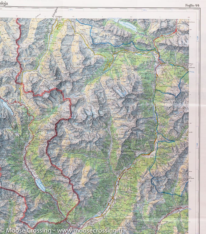 Carte topographique n° 44 - Passo del Maloja (Suisse) | Swisstopo - 1/100 000 carte pliée Swisstopo 