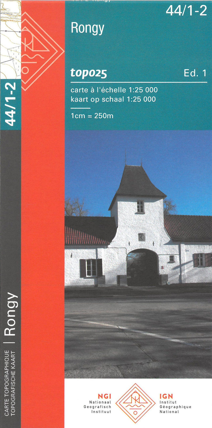 Carte topographique n° 44/1-2 - Rongy (Belgique) | NGI topo 25 carte pliée IGN Belgique 