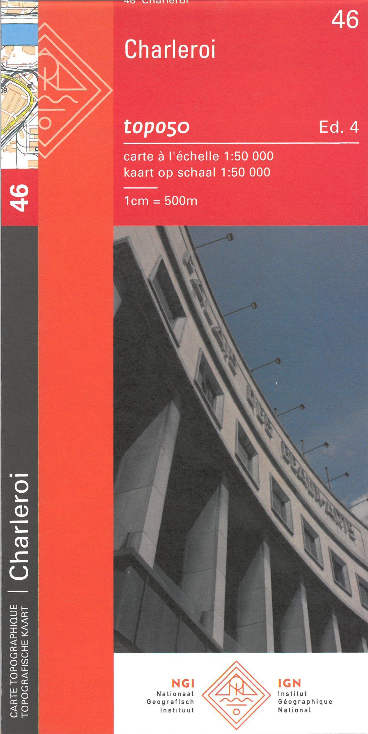 Carte topographique n° 46 - Charleroi (Belgique) | NGI - 1/50 000 carte de randonnée IGN Belgique