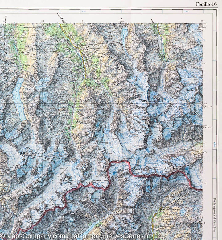 Carte de la région du Val de Bagnes (France, Suisse, Italie) | Swisstopoo - La Compagnie des Cartes