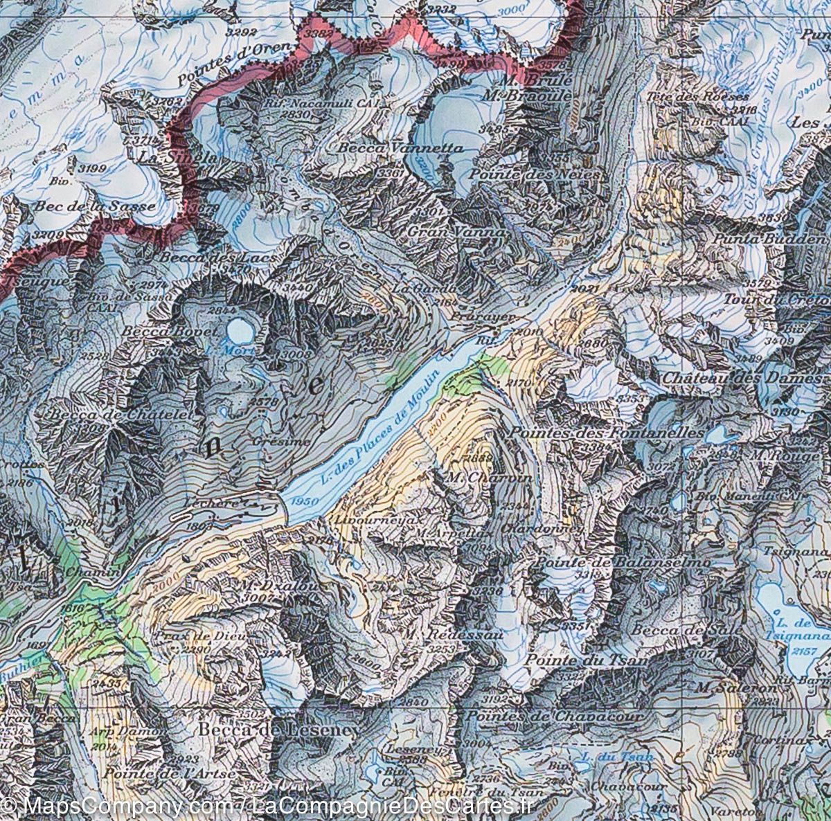 Carte topographique n° 46 - Val de Bagnes (Suisse) | Swisstopo - 1/100 000 carte routière Swisstopo
