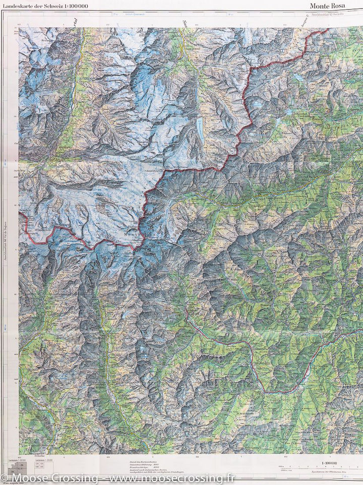 Carte de la région de Monte Rosa (Suisse, Italie) | Swisstop - La Compagnie des Cartes