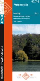 Carte topographique n° 47/7-8 - Profondeville, Namur Sud (Belgique) | NGI topo 25 carte de randonnée IGN Belgique