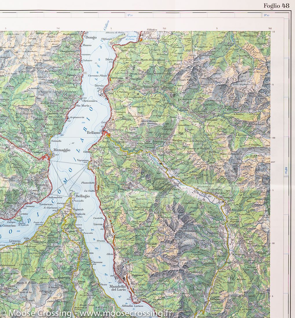 Carte topographique n° 48 - Sotto Ceneri (Suisse) | Swisstopo - 1/100 000 carte routière Swisstopo