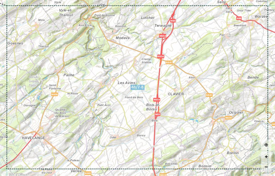Carte topographique n° 48/7-8 - Clavier (Belgique) | NGI topo 25 carte pliée IGN Belgique 