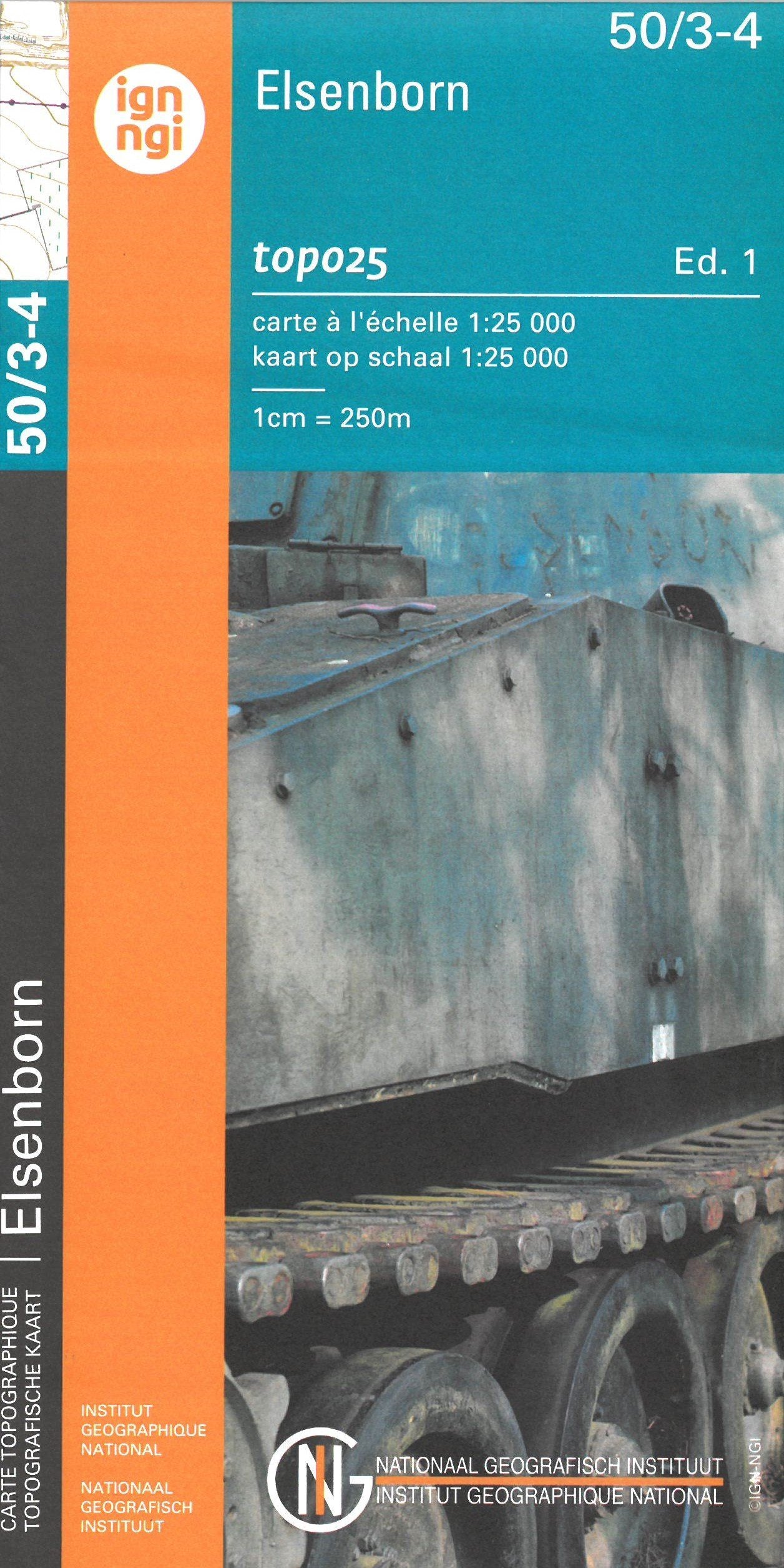 Carte topographique n° 50/3-4 - Elsenborn (Belgique) | NGI topo 25 carte de randonnée IGN Belgique