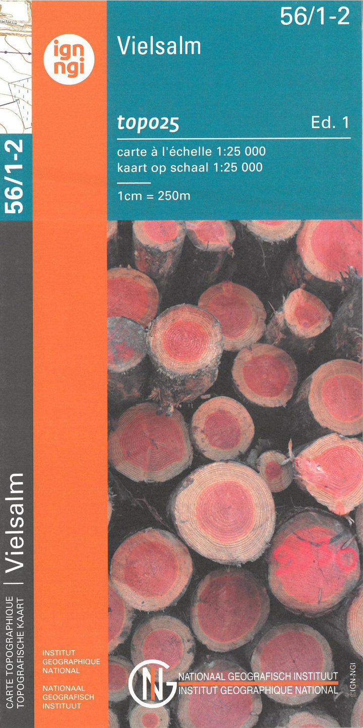 Carte topographique n° 56/1-2 - Vielsalm (Belgique) | NGI topo 25 carte pliée IGN Belgique 