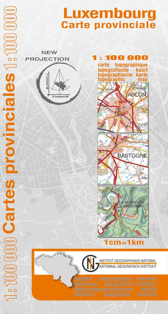 Carte topographique n° 6 - Luxembourg province (Belgique) | NGI - 1/100 000 carte pliée IGN Belgique 
