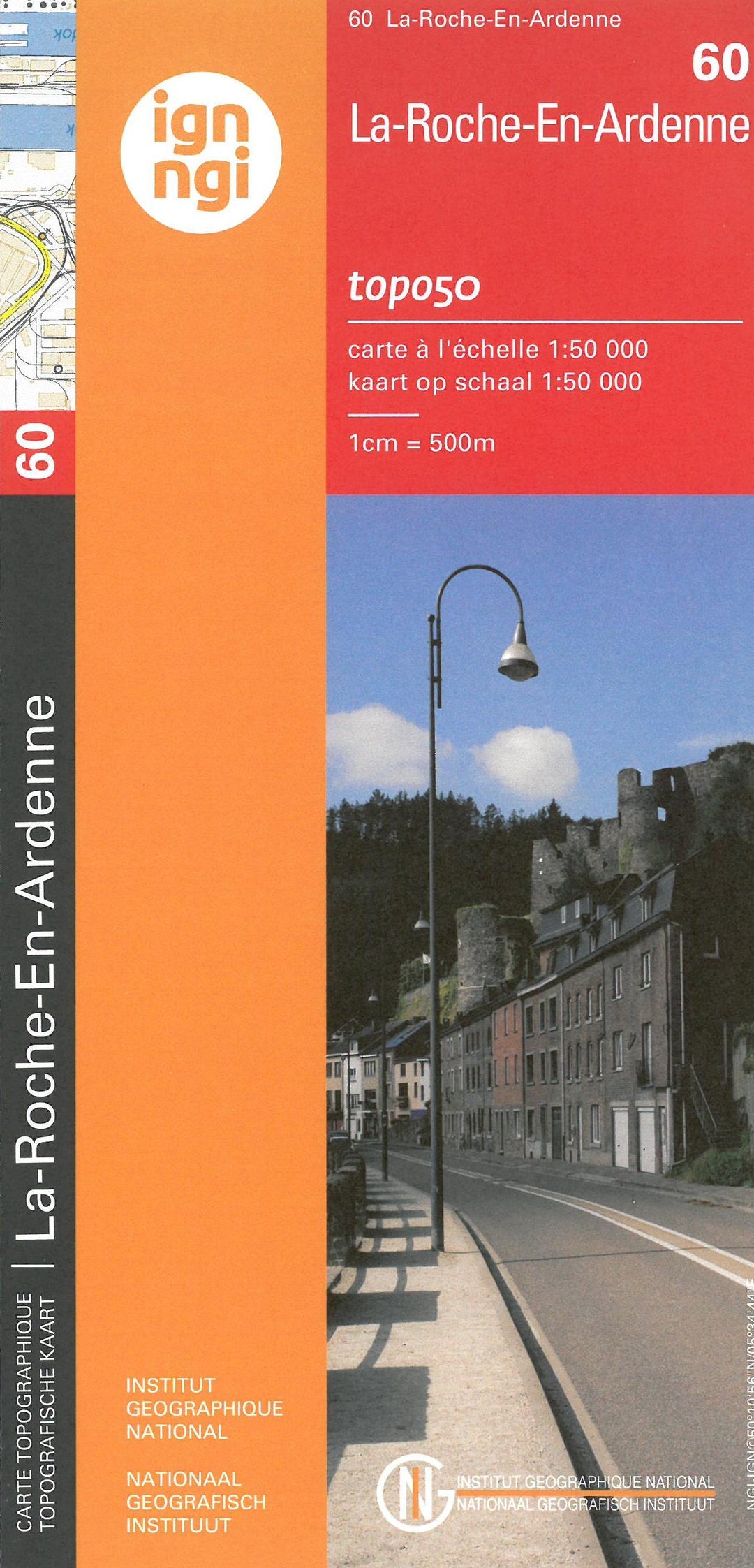 Carte topographique n° 60 - La Roche-en-Ardenne (Belgique) | NGI - 1/50 000 carte pliée IGN Belgique 