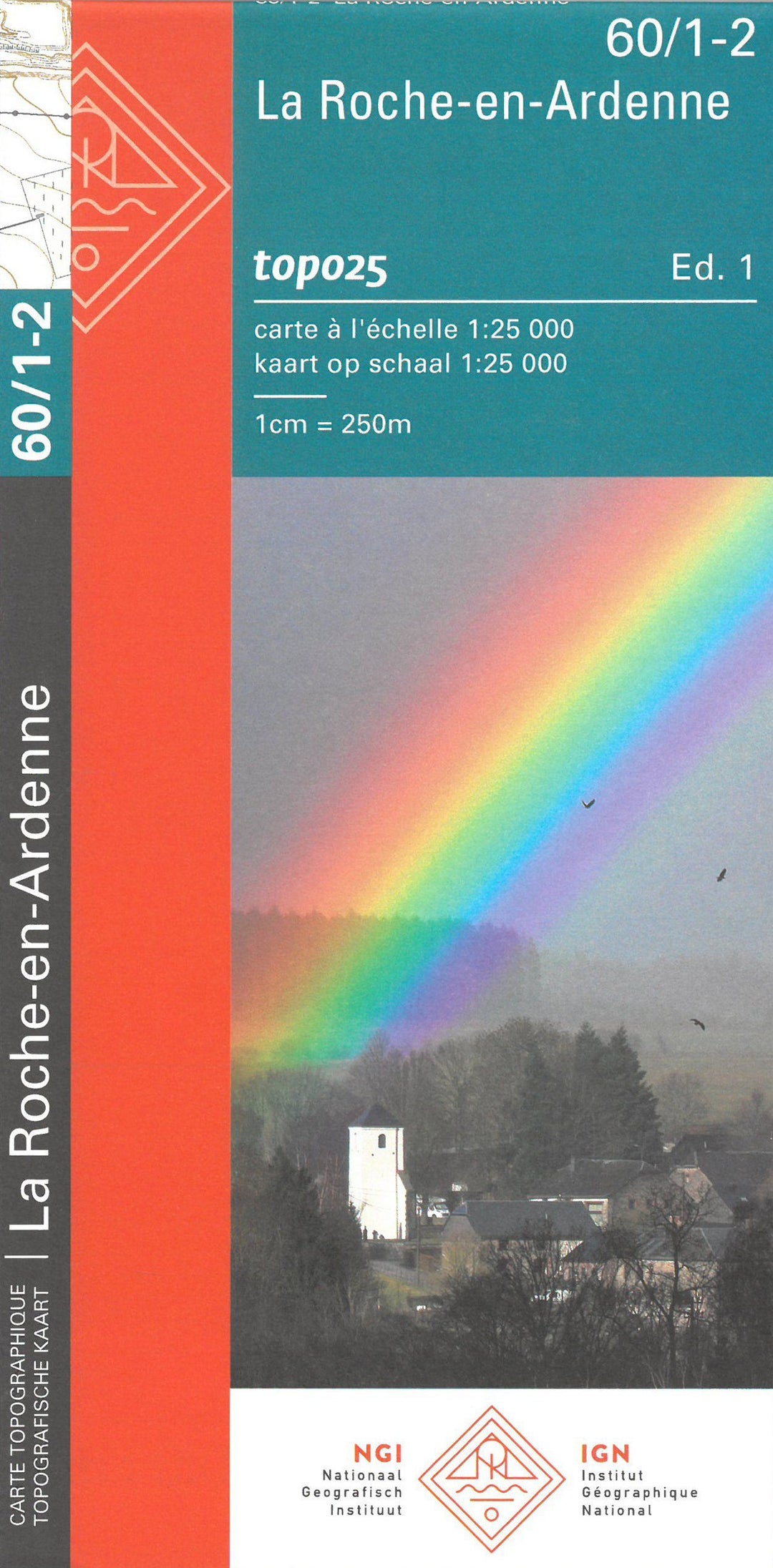 Carte topographique n° 60/1-2 - La-Roche-en-Ardenne (Belgique) | NGI topo 25 carte pliée IGN Belgique 