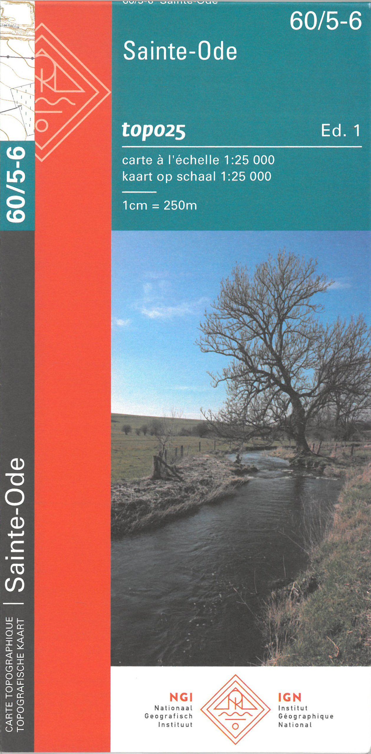 Carte topographique n° 60/5-6 - Sainte-Ode (Belgique) | NGI topo 25 carte de randonnée IGN Belgique