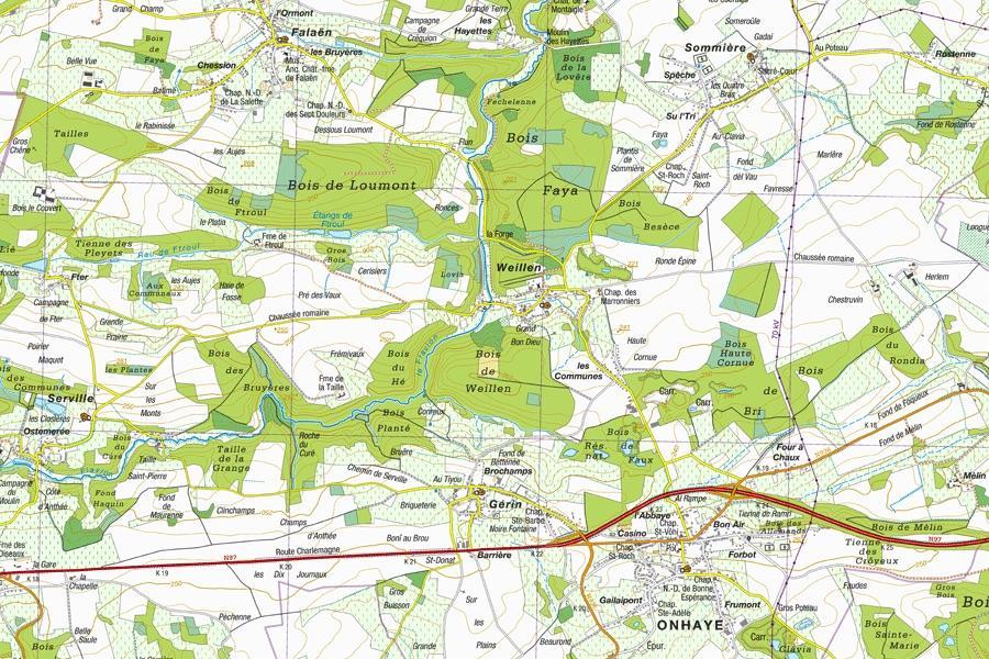 Carte topographique n° 67/1-2 - Bouillon, Dohan (Belgique) | NGI topo 20 carte pliée IGN Belgique 